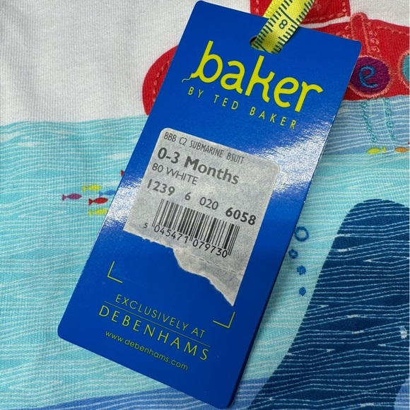 New Ted Baker Baby Boys Romper Textured Gift Summer Newborn 0-3 Mo Whale Ocean - Picture 6 of 11